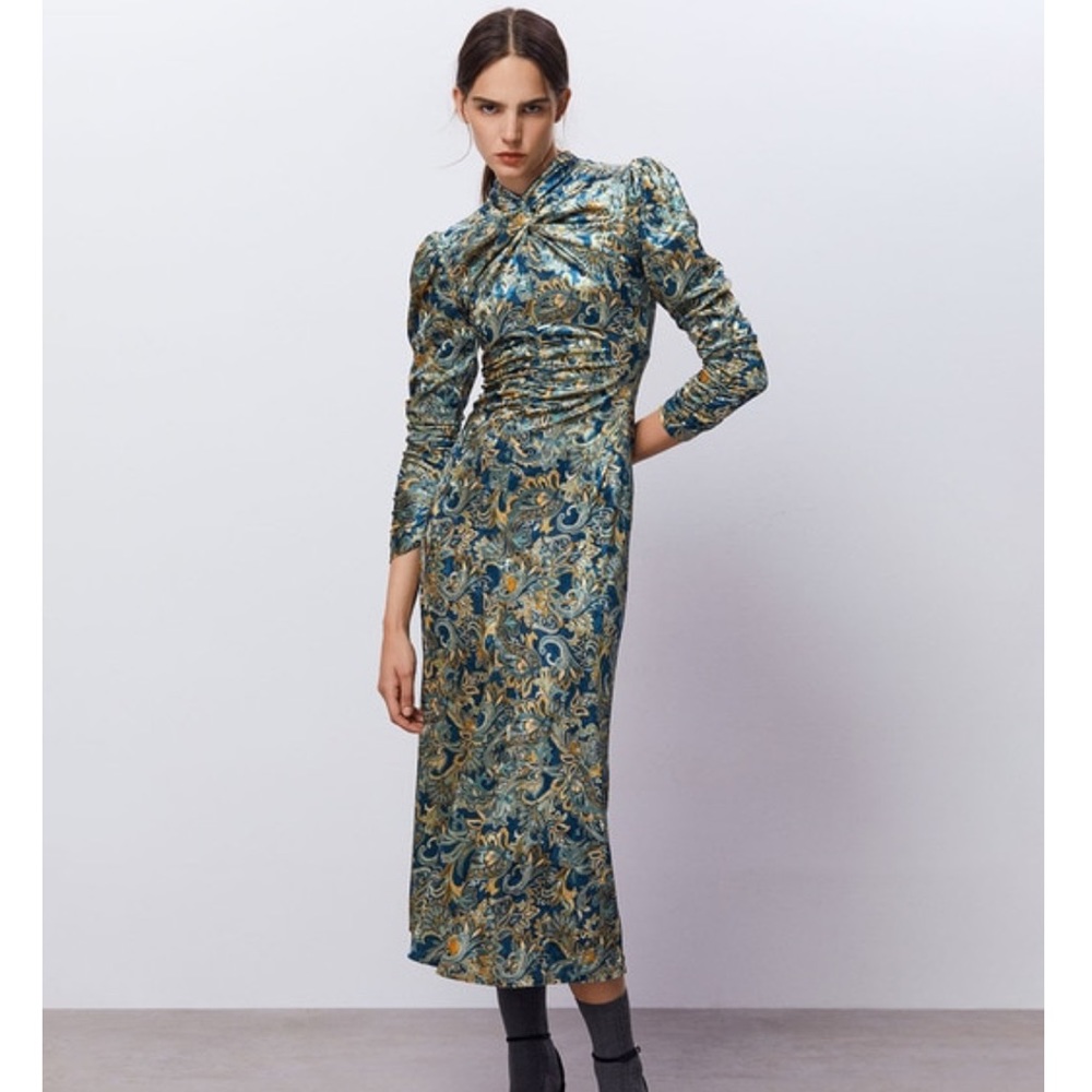 Sfera printed velvet dress